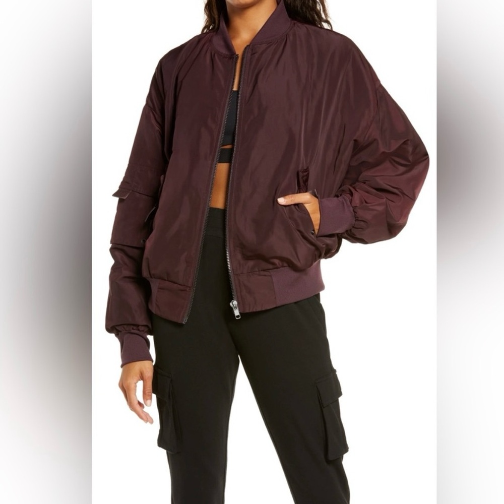 ALO Yoga Oxblood It Girl Bomber Jacket